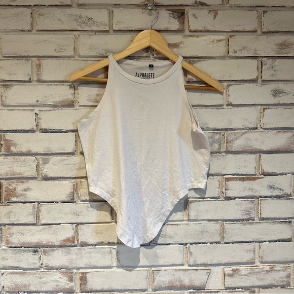 Alphalete tie front tank top black white size small - Picture 2 of 5